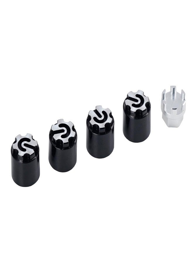 DJX 4PCS Aluminum M4 Wheel Nut Center Cap Locking Hubs w/Tool for 1/10 RC Crawler Traxxas TRX4 Axial SCX10 90046 D90 Redcat Gen7(Black&Silver) - Image 2
